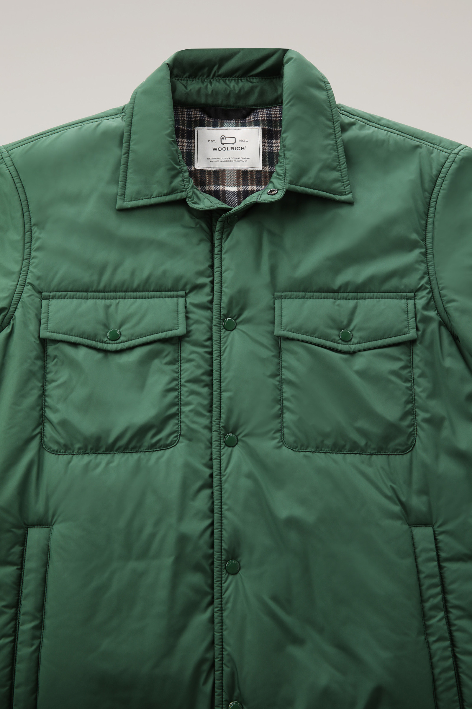 Padded Alaskan Microfiber Overshirt Green photo 6 | Woolrich