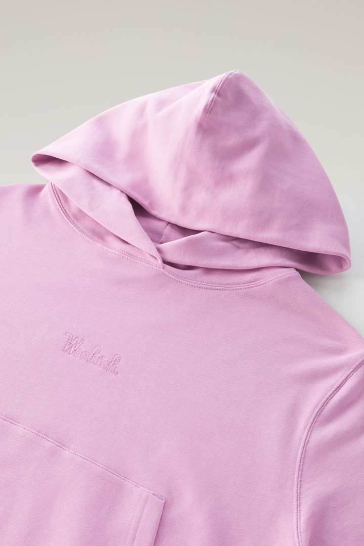 Sweat-shirt à capuche en pur coton avec logo brodé Rose photo 6 | Woolrich