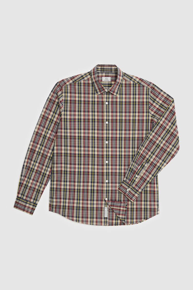Chemise en popeline de coton en fil teinté