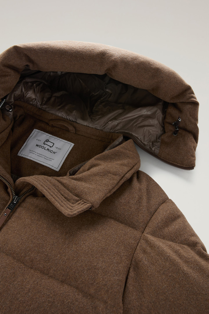 Pure Virgin Wool Long Down Jacket Crafted with a Loro Piana Fabric Brown photo 3 | Woolrich