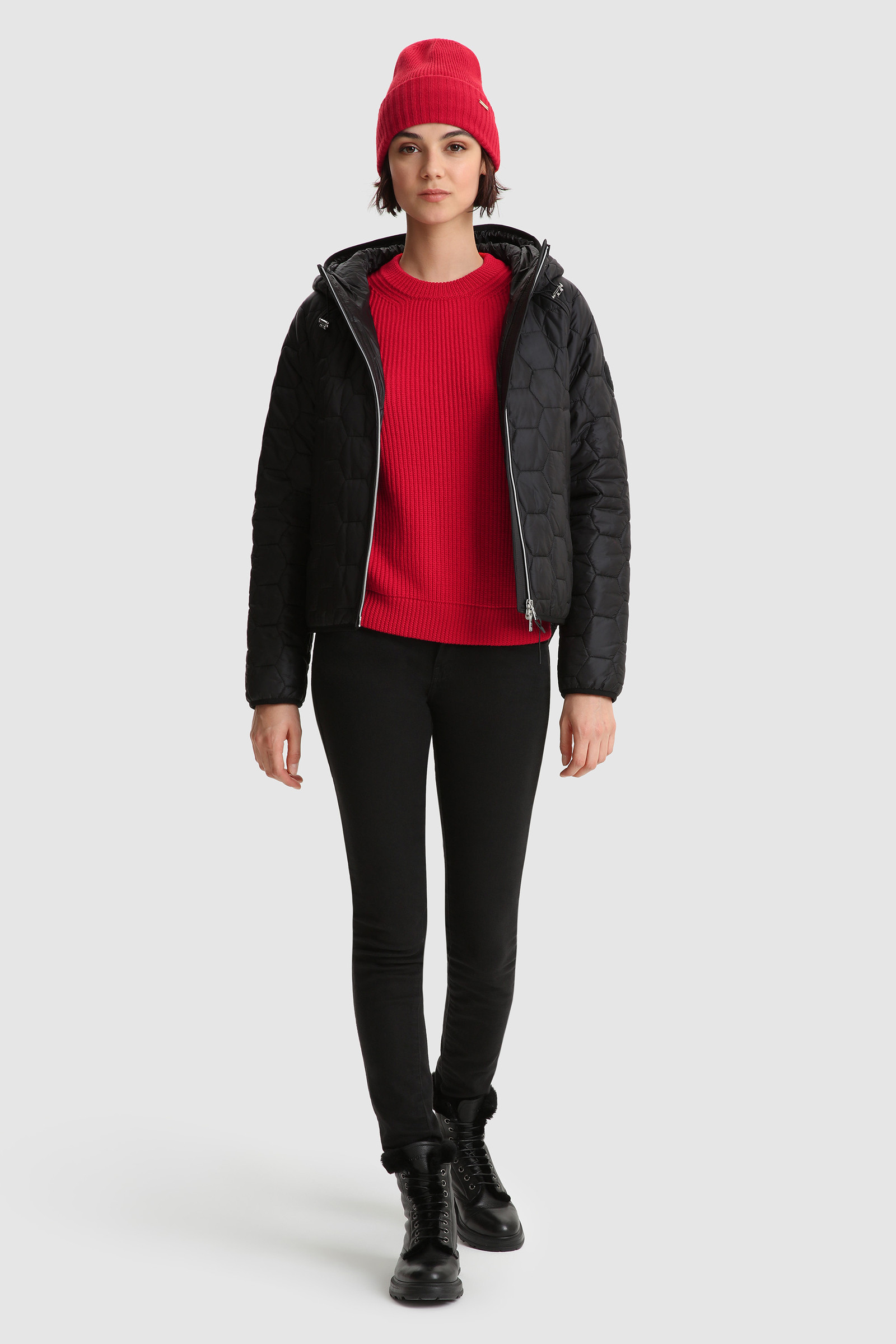 Ribbed Virgin Merino Wool Crewneck Sweater Red photo 2 | Woolrich