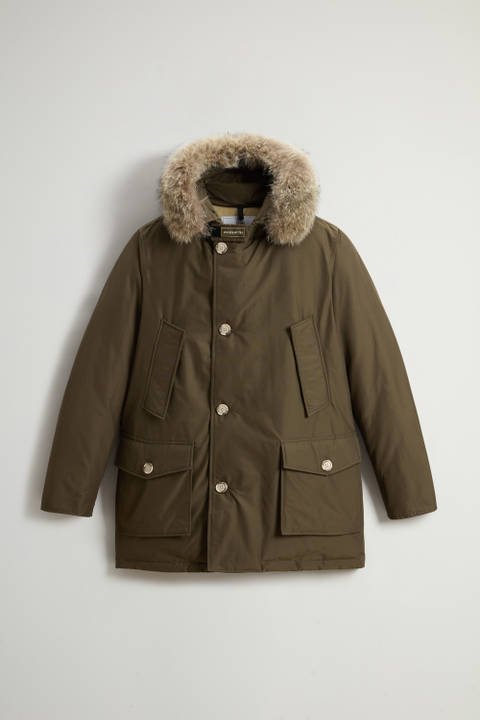 Arctic Parka in Ramar Cloth with Detachable Fur Trim Green photo 2 | Woolrich