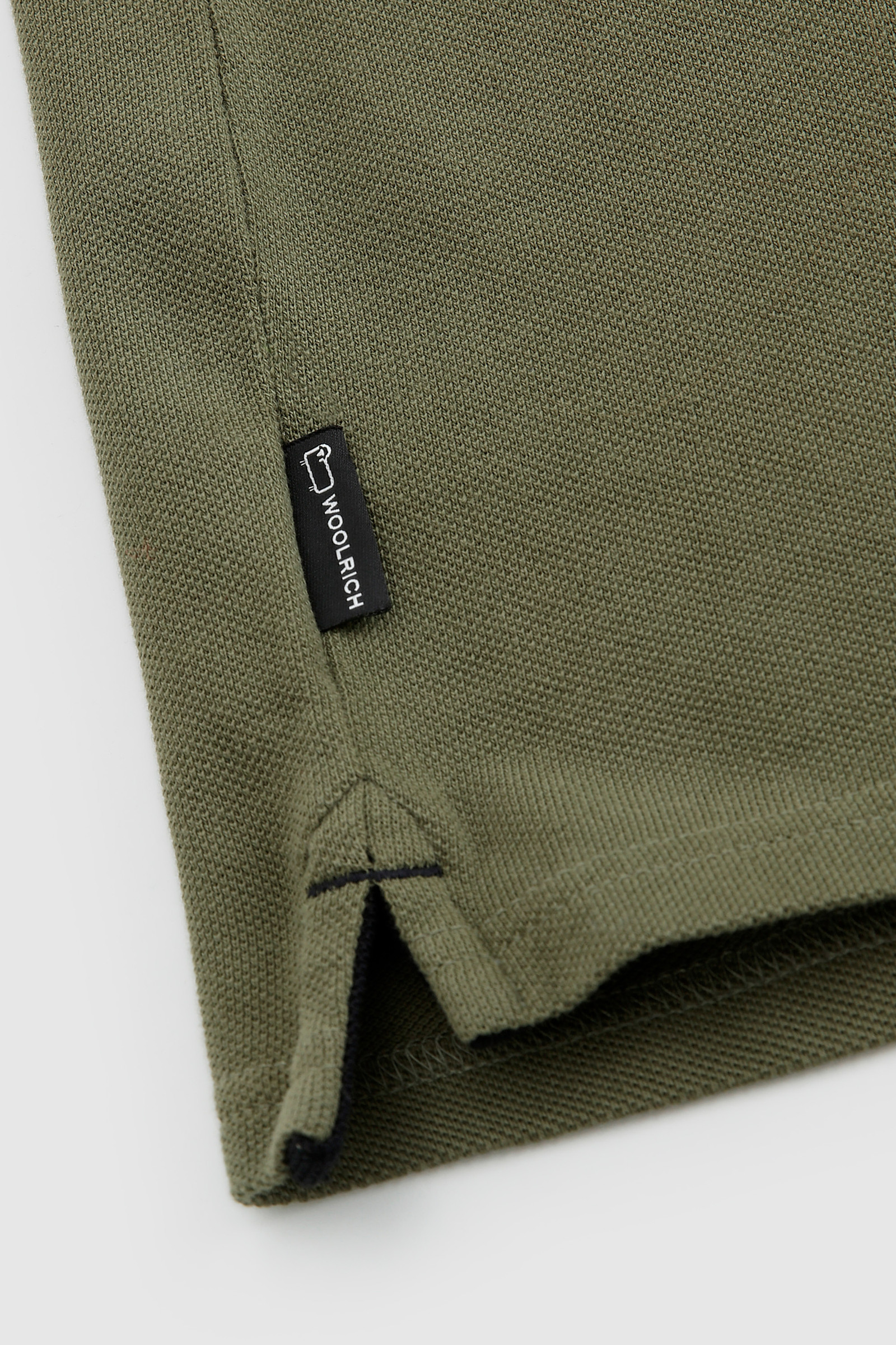 Polo in puro cotone con logo vintage sul colletto verde photo 6 | Woolrich