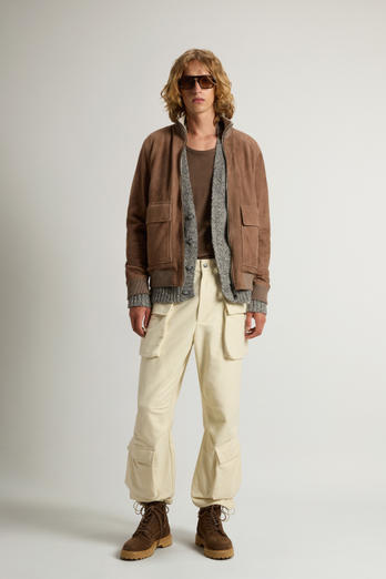 Double-Face Suede Bomber Jacket Brown | Woolrich