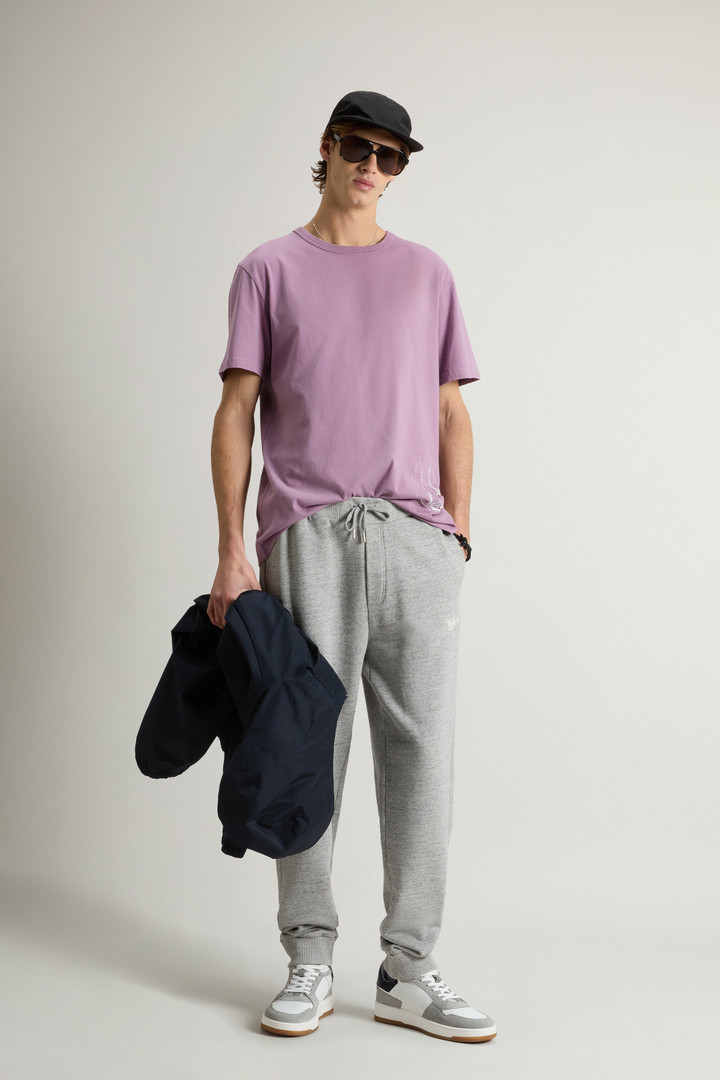 Pure Cotton T-Shirt with Graphic Print Purple photo 2 | Woolrich