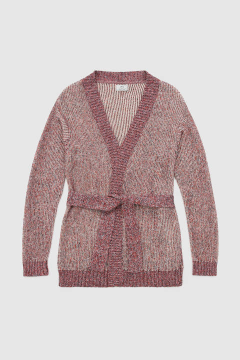 Cotton Linen Cardigan with Contrasting Details Red | Woolrich