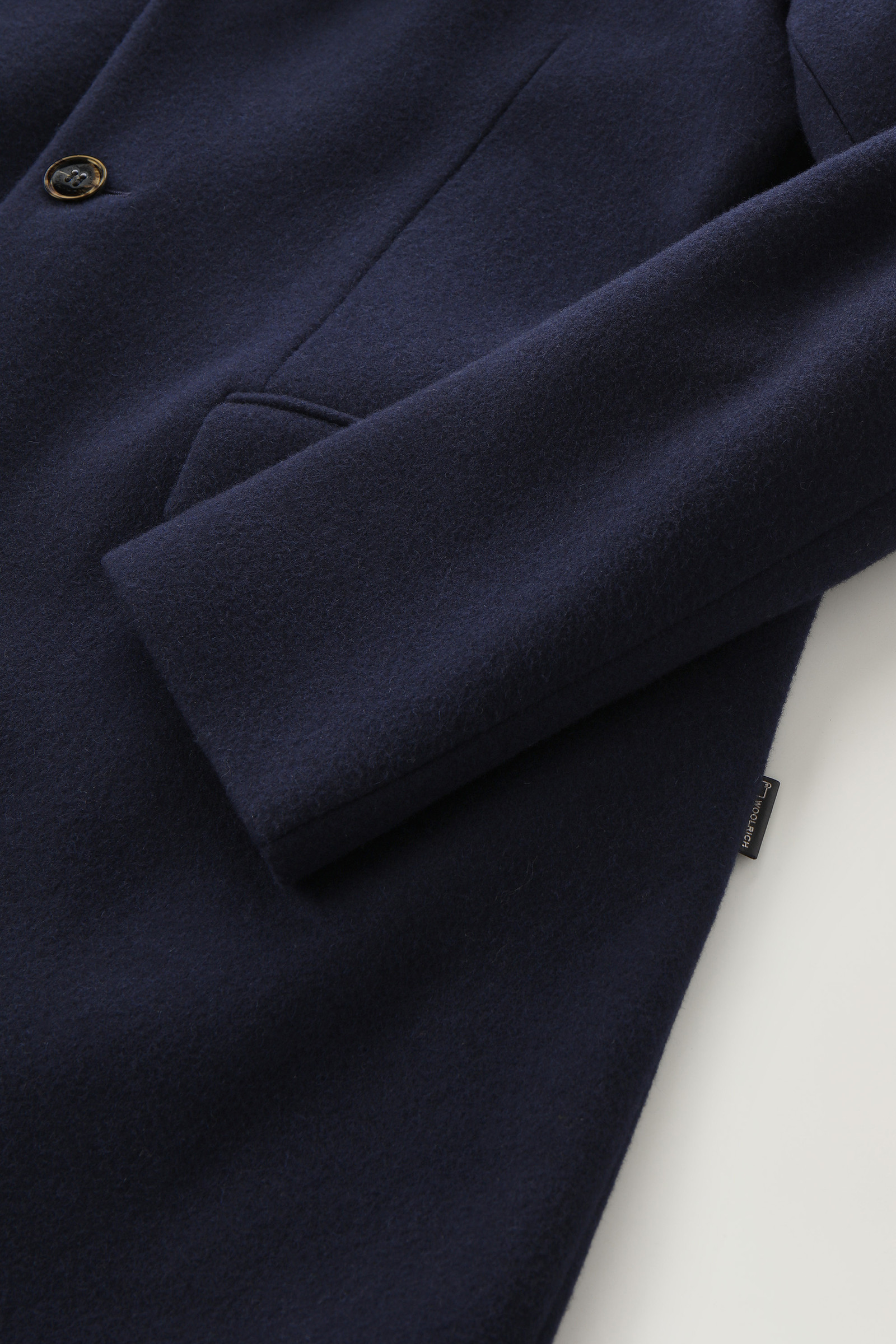 Abrigo clásico en mezcla de lana Melton azul photo 8 | Woolrich