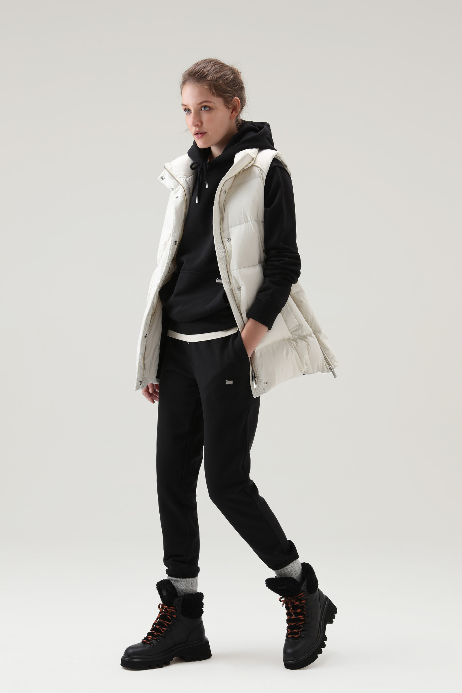 Sudadera con capucha unisex de algodón negro photo 5 | Woolrich