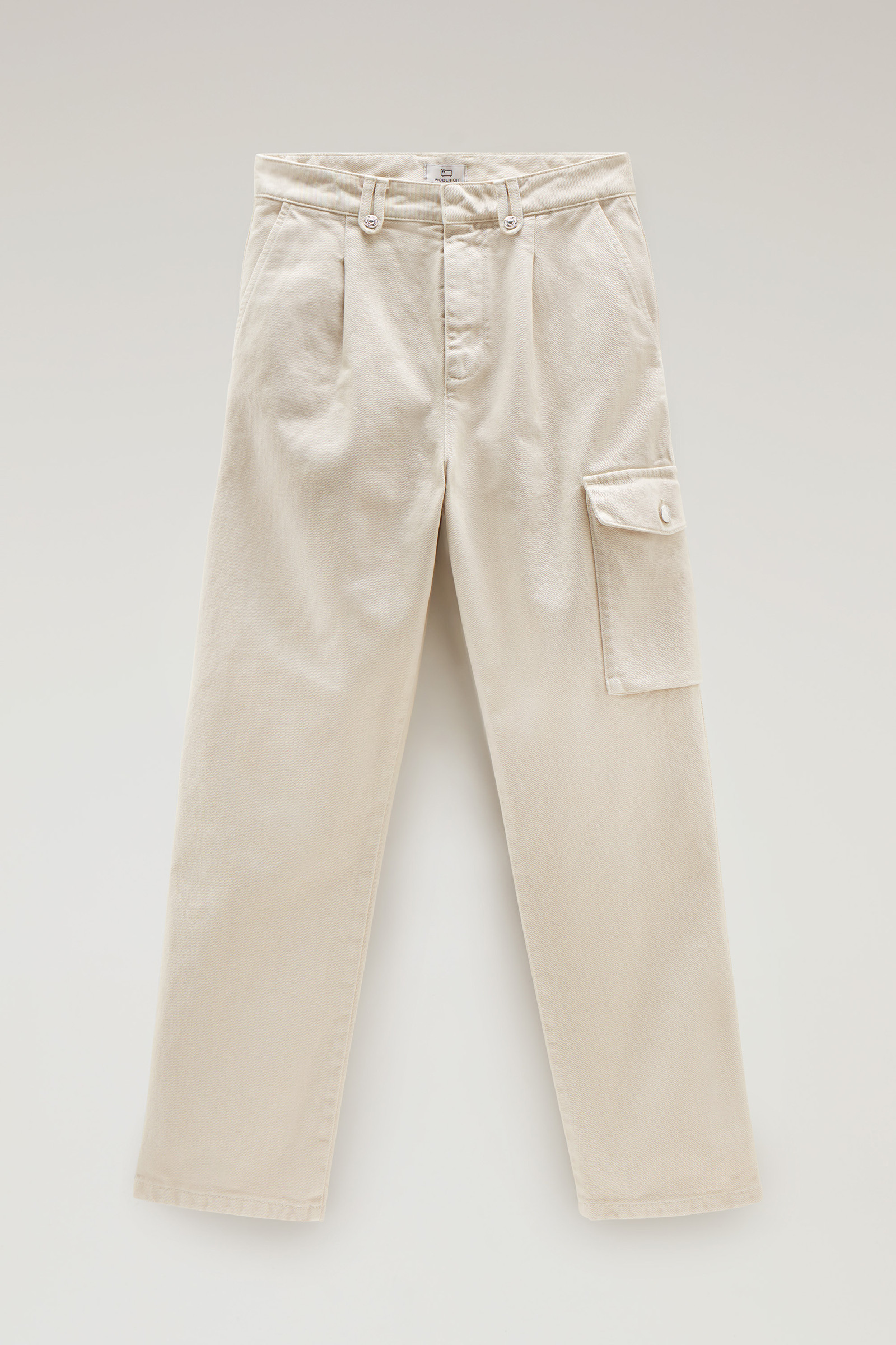 Pantaloni cargo tinti in capo in twill di puro cotone bianco photo 4 | Woolrich