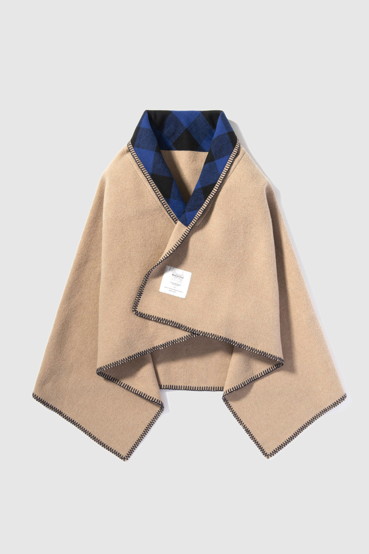 Recycled wool blanket cape