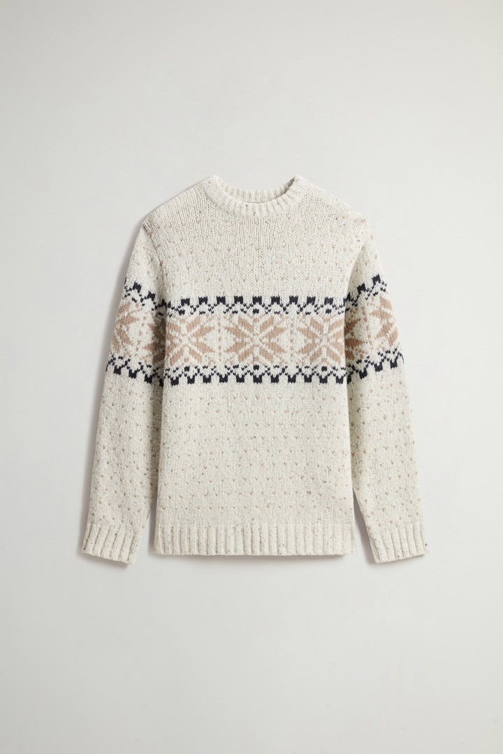 Fair Isle Sweater in Wool Blend White photo 5 | Woolrich