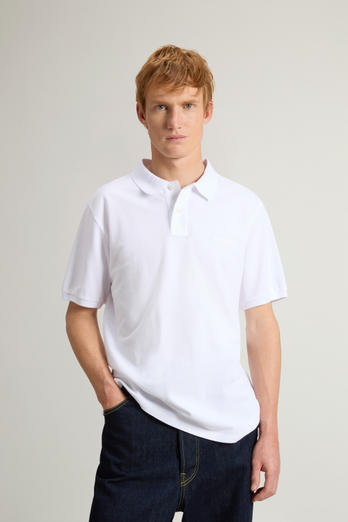 Pure Cotton Pique Polo White | Woolrich