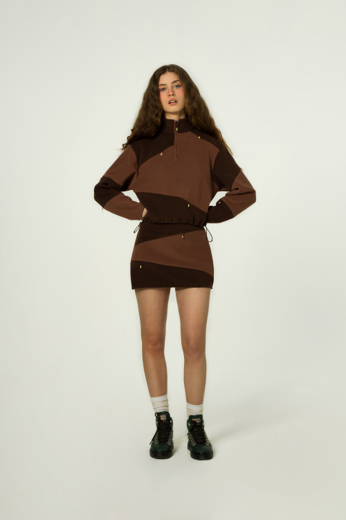 Cotton Fleece Skirt - Daniëlle Cathari / Woolrich Brown | Woolrich