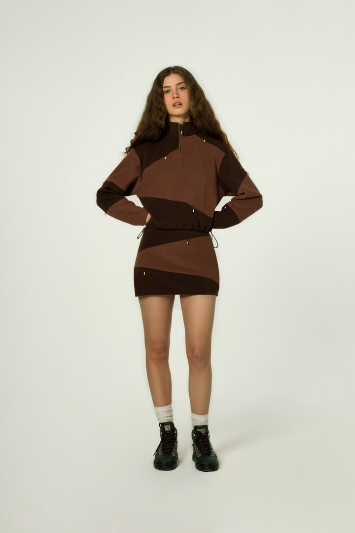 Rock aus Baumwollfleece - Daniëlle Cathari / Woolrich Braun | Woolrich