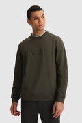 Luxe crewneck sweatshirt with embossed logo