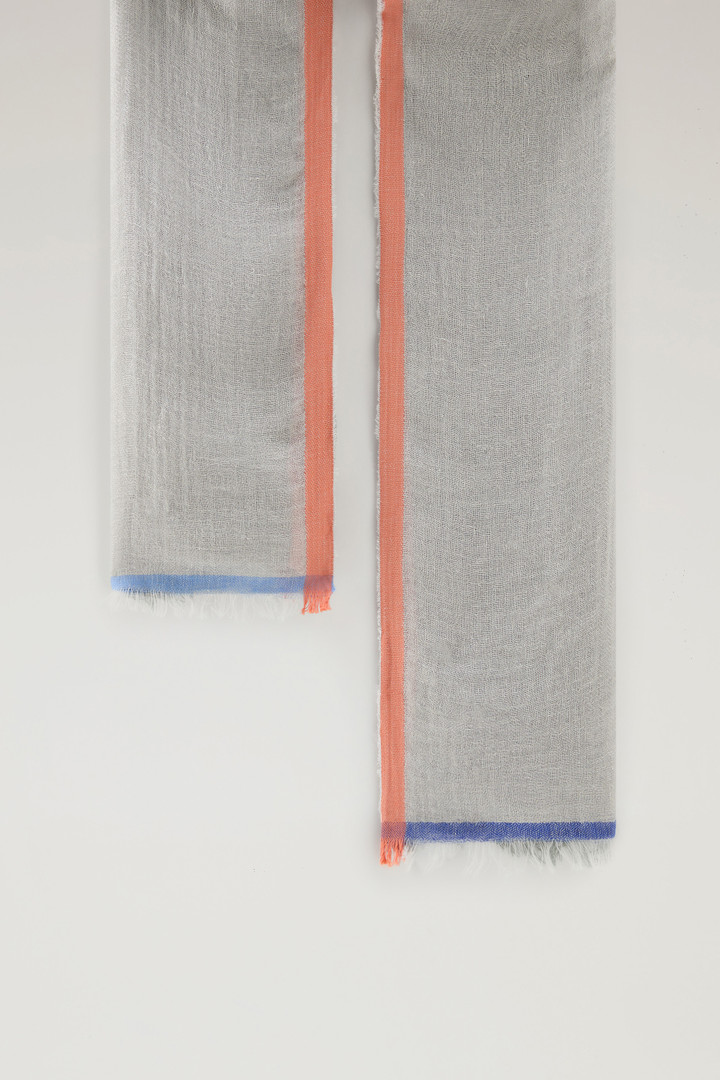 Schal aus Leinen-Baumwoll-Materialmix mit Farbblock-Muster Beige photo 2 | Woolrich