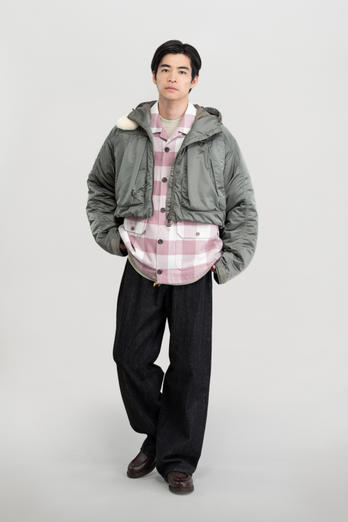 Fishing Jacket in Satin-Effect Fabric with Hood with Visor Green photo 1 | Woolrich