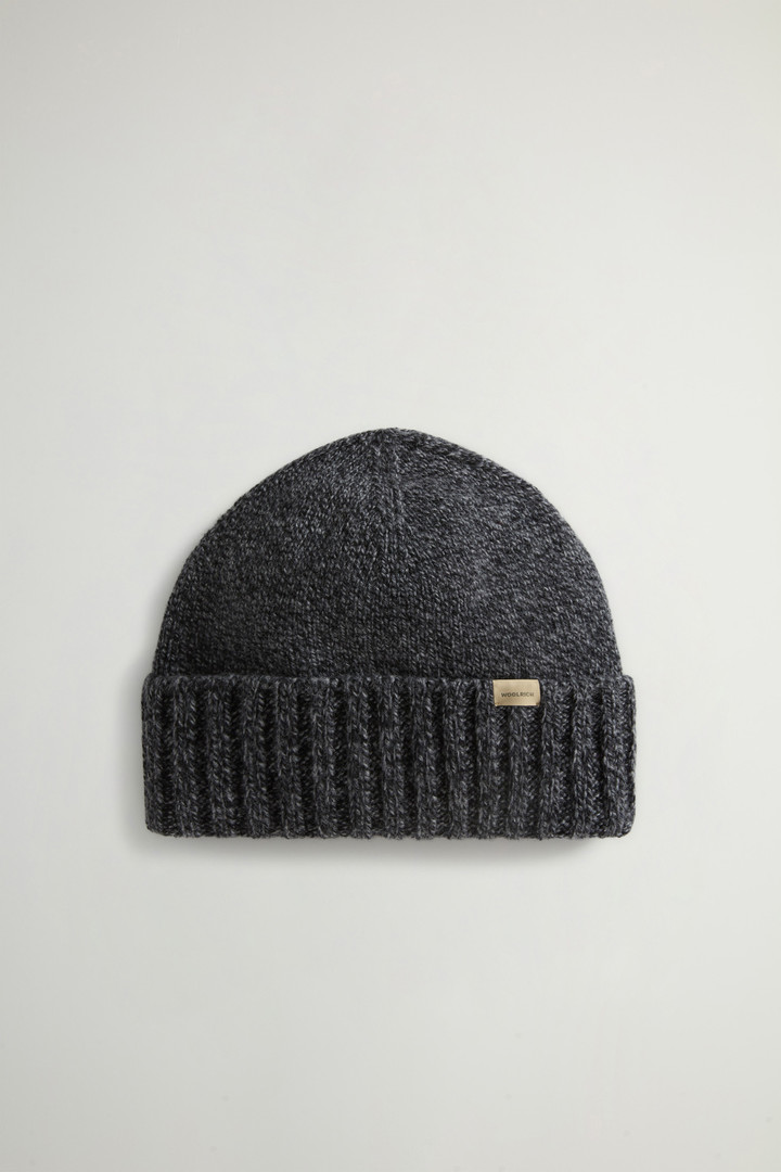 Pure Wool Mouliné Beanie Black photo 1 | Woolrich