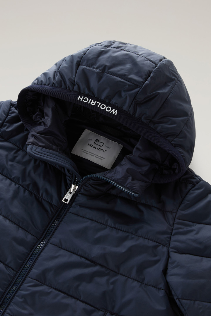 Boys' Sundance Jacket with Hoodie in Lightweight Microfiber Blue photo 3 | Woolrich