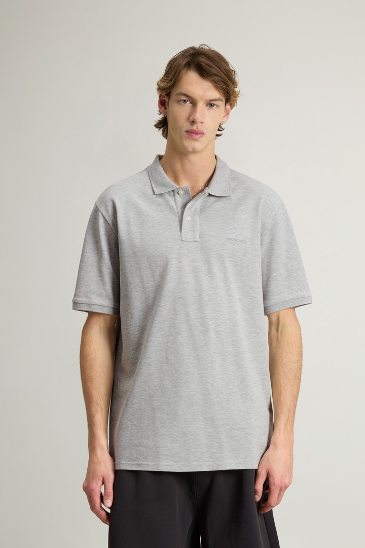 Woolrich Man Pure Cotton Pique Polo Grey Size M