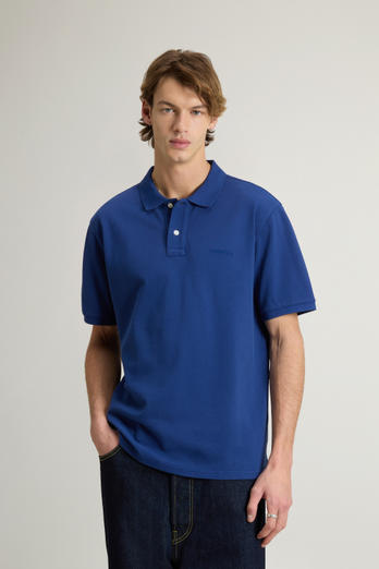 Polo en piqué de pur coton Bleu | Woolrich