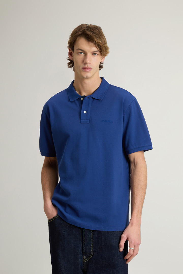 Woolrich Man Pure Cotton Pique Polo Blue Size M