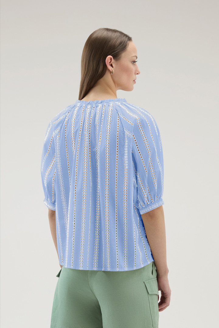 Embroidered Blouse in Pure Cotton Blue photo 3 | Woolrich