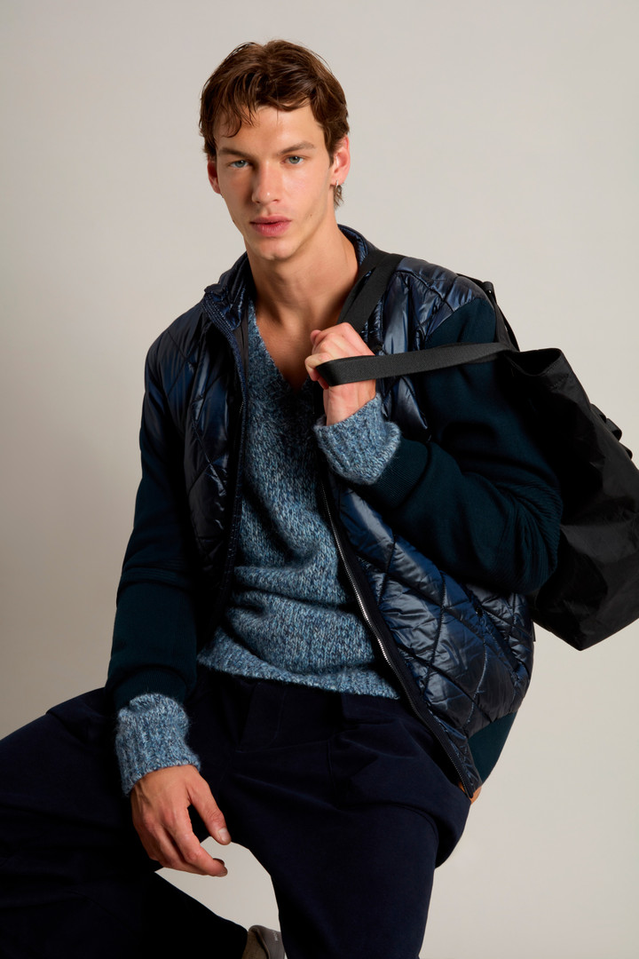 Gewatteerde hybride jas van garengeverfd nylon Blauw photo 10 | Woolrich