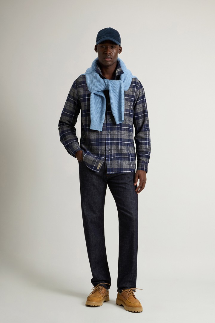 Pure Cotton Flannel Checked Shirt Blue photo 2 | Woolrich
