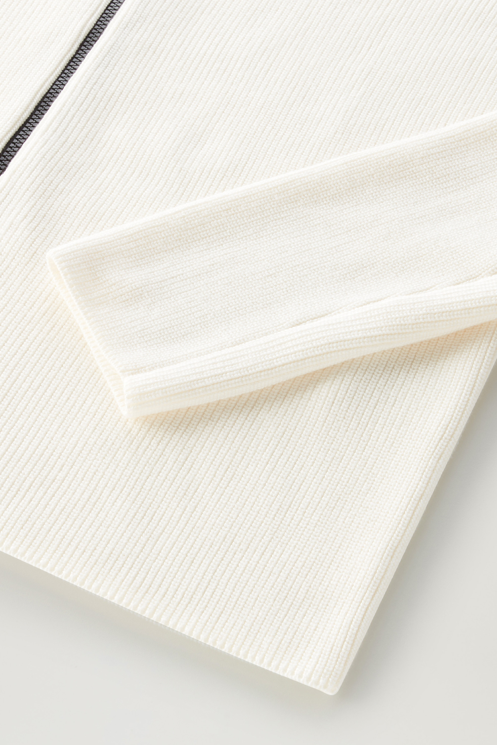 Maille en pur coton avec fermeture zippée intégrale blanc photo 8 | Woolrich