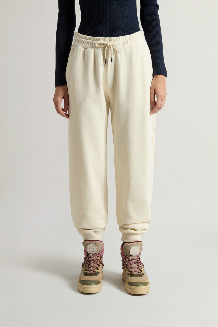 Pure Cotton Pants with Drawstring and Rear Pocket White photo 2 | Woolrich