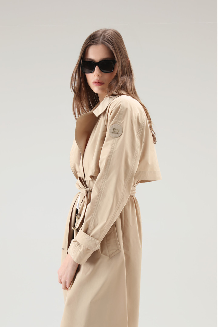 Trench Coat in Urban Touch Fabric with Belted Waist Beige photo 4 | Woolrich