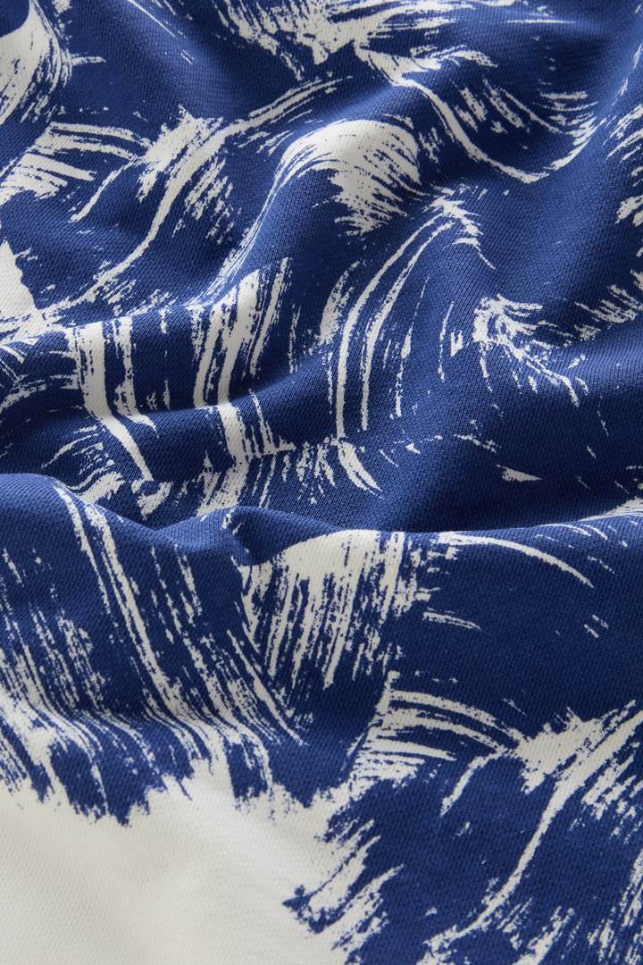Felpa in puro cotone con stampa e cappuccio Blu photo 8 | Woolrich
