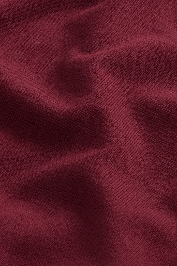 Pullover mit Rundhalsausschnitt aus reiner Baumwolle mit aufgesticktem Logo Burgunderrot photo 7 | Woolrich