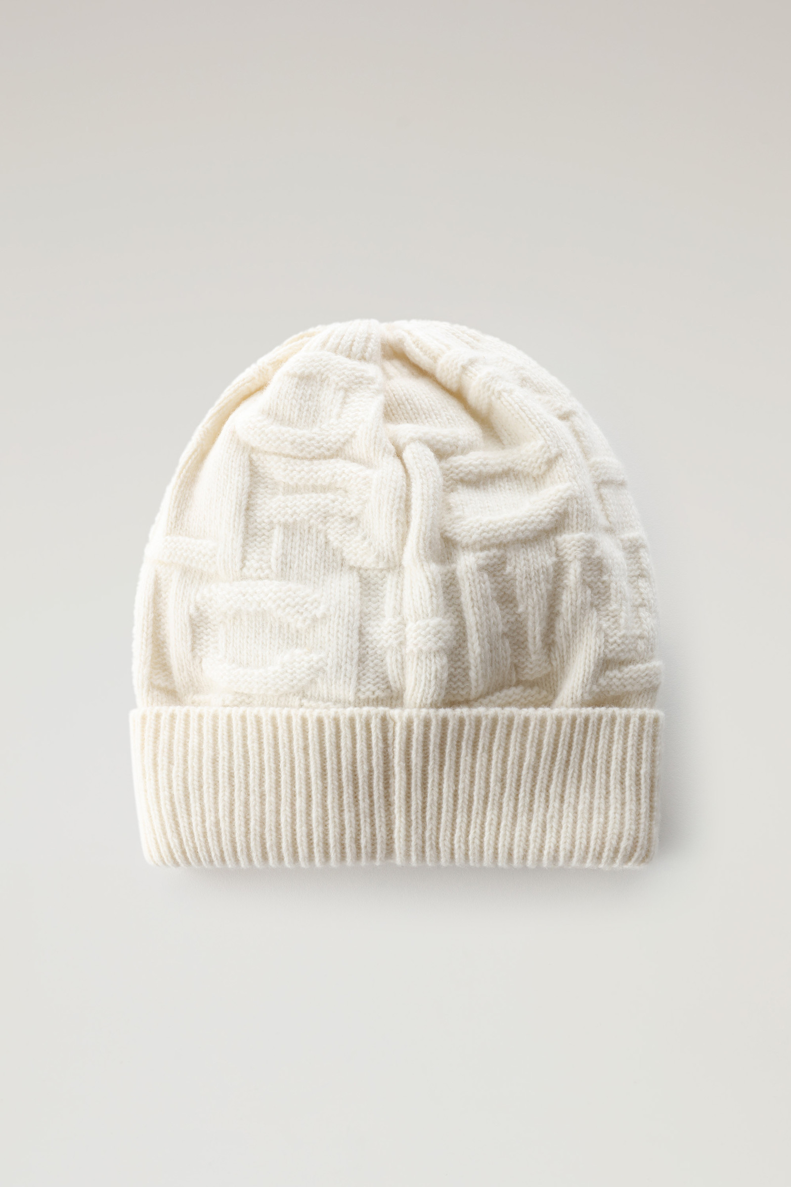 Kids' Monogram Beanie in Merino Wool Blend Beige photo 2 | Woolrich