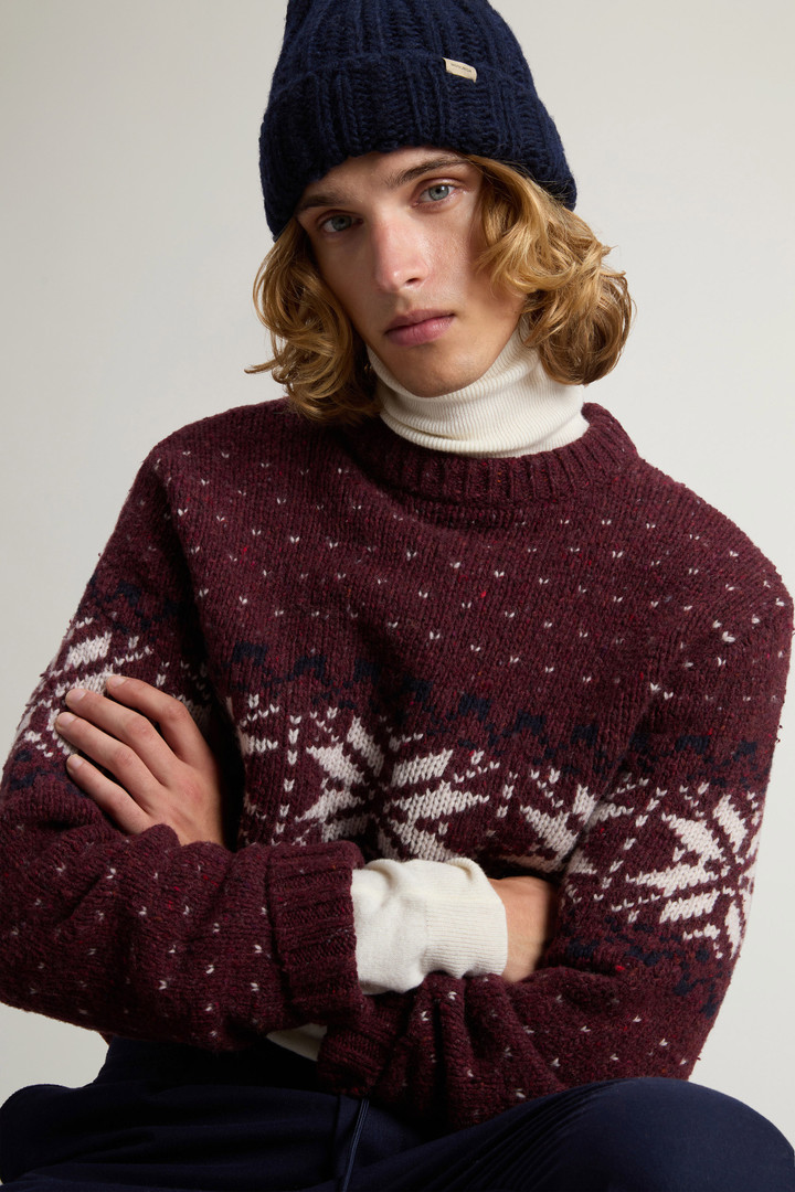 Fair Isle Sweater in Wool Blend Burgundy photo 4 | Woolrich
