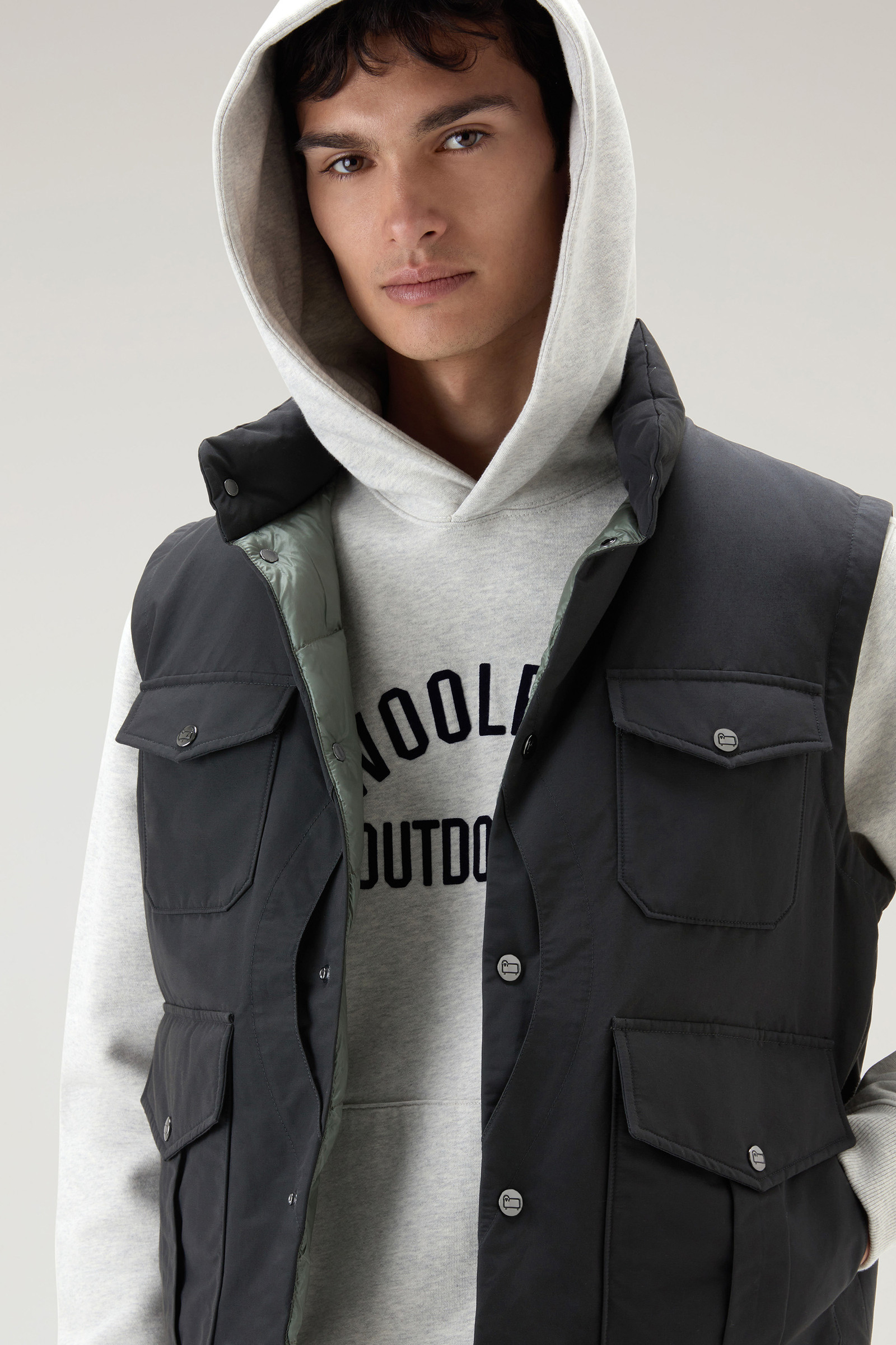 Hoodie in Pure Cotton Grey photo 4 | Woolrich