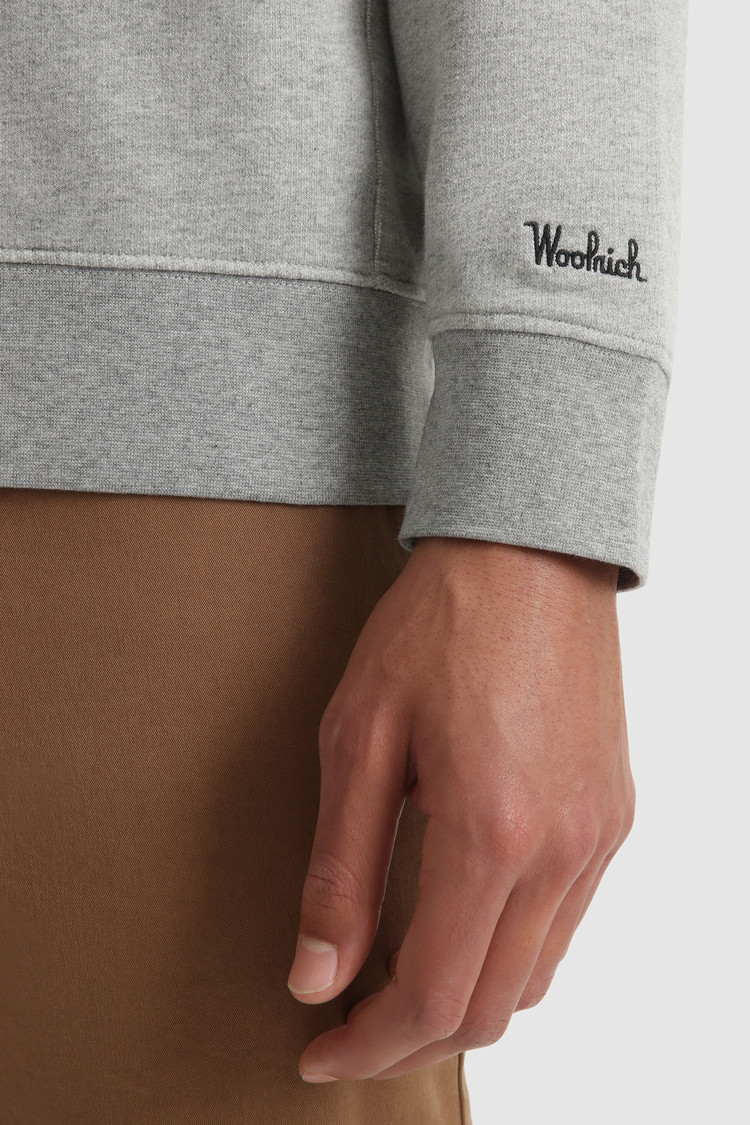 Amerikaanse sweater met ronde hals van geborsteld katoen