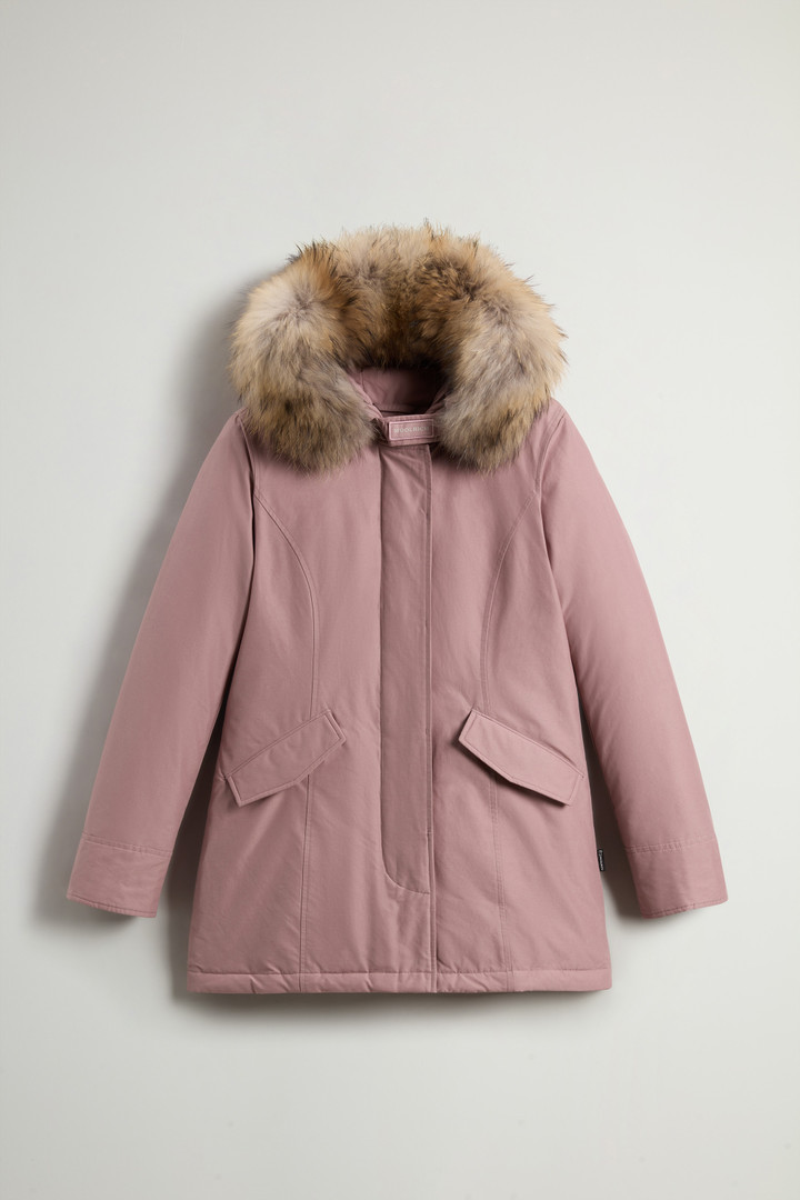 Arctic Parka in Ramar Cloth with Detachable Fur Trim Pink photo 6 | Woolrich