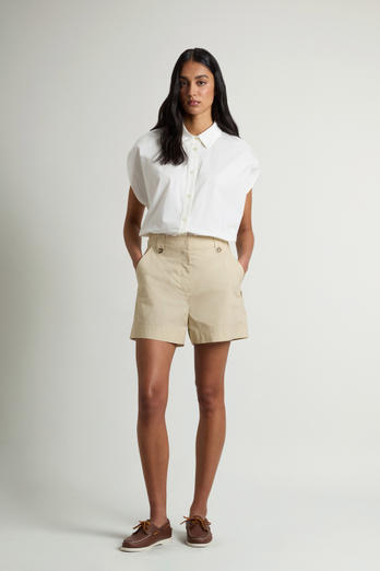 Pure Cotton Poplin Shorts Beige photo 1 | Woolrich