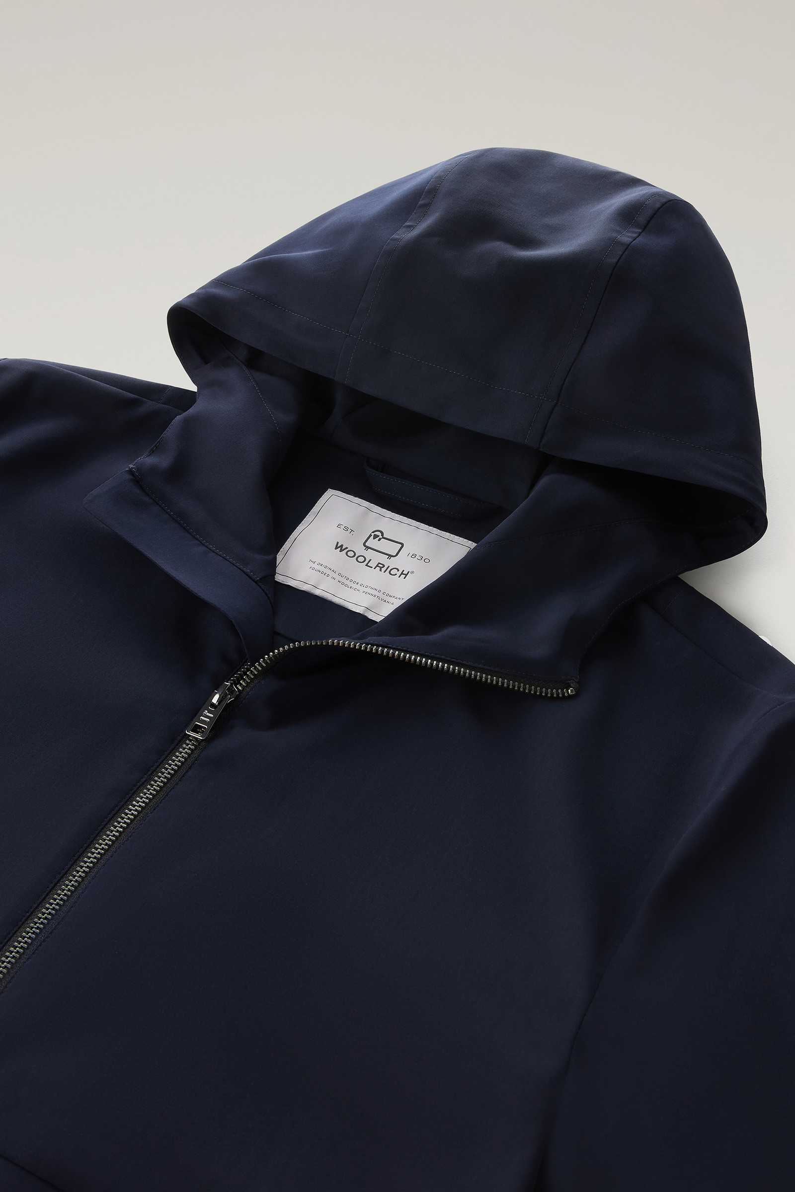 Giacca in lana Vitale Barberis Canonico con cappuccio blu photo 2 | Woolrich