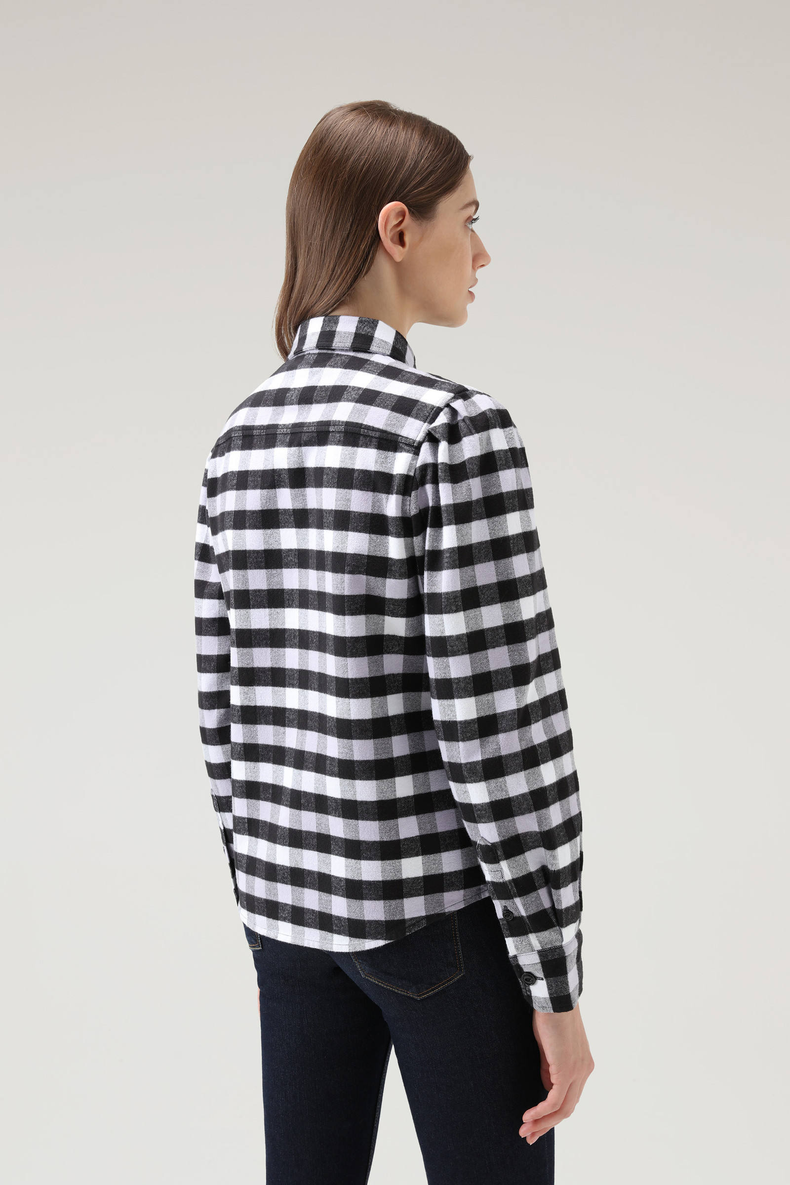 Camicia Classic a quadri in flanella nero photo 3 | Woolrich