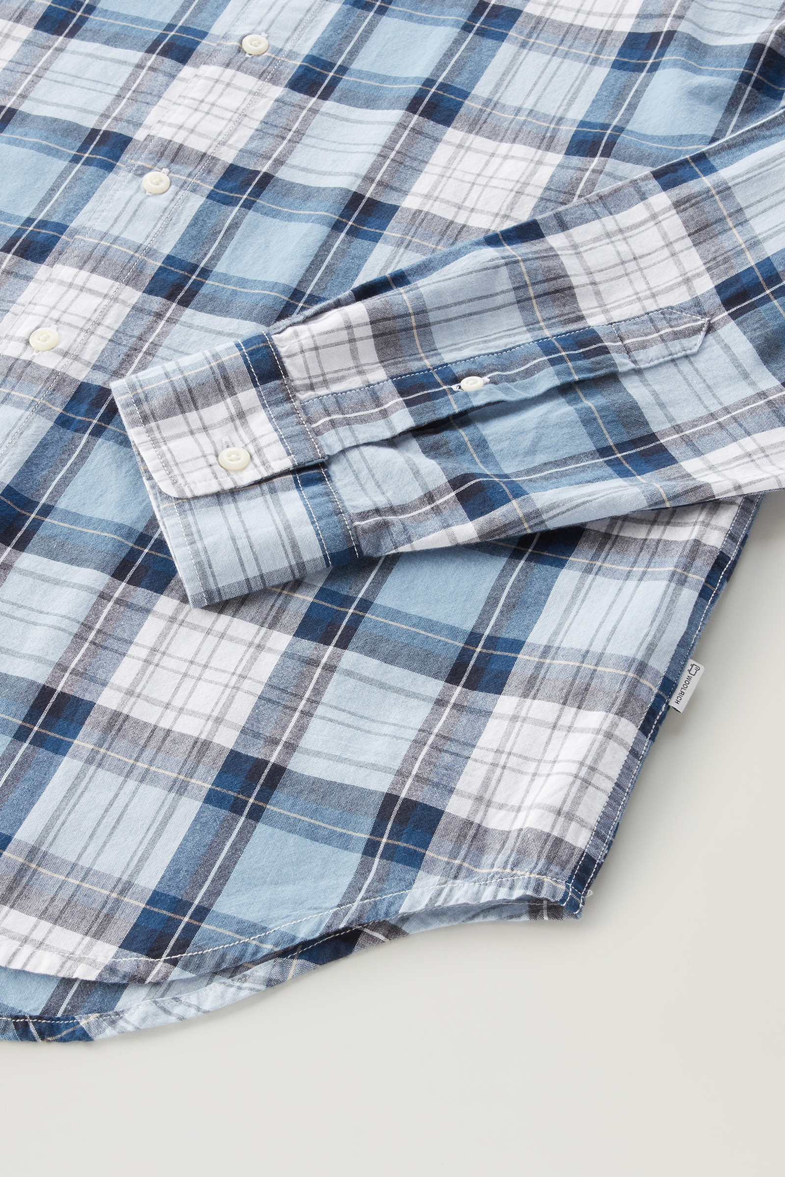 Shirt mit Madras-Karo aus reinem Baumwollpopeline blau photo 7 | Woolrich