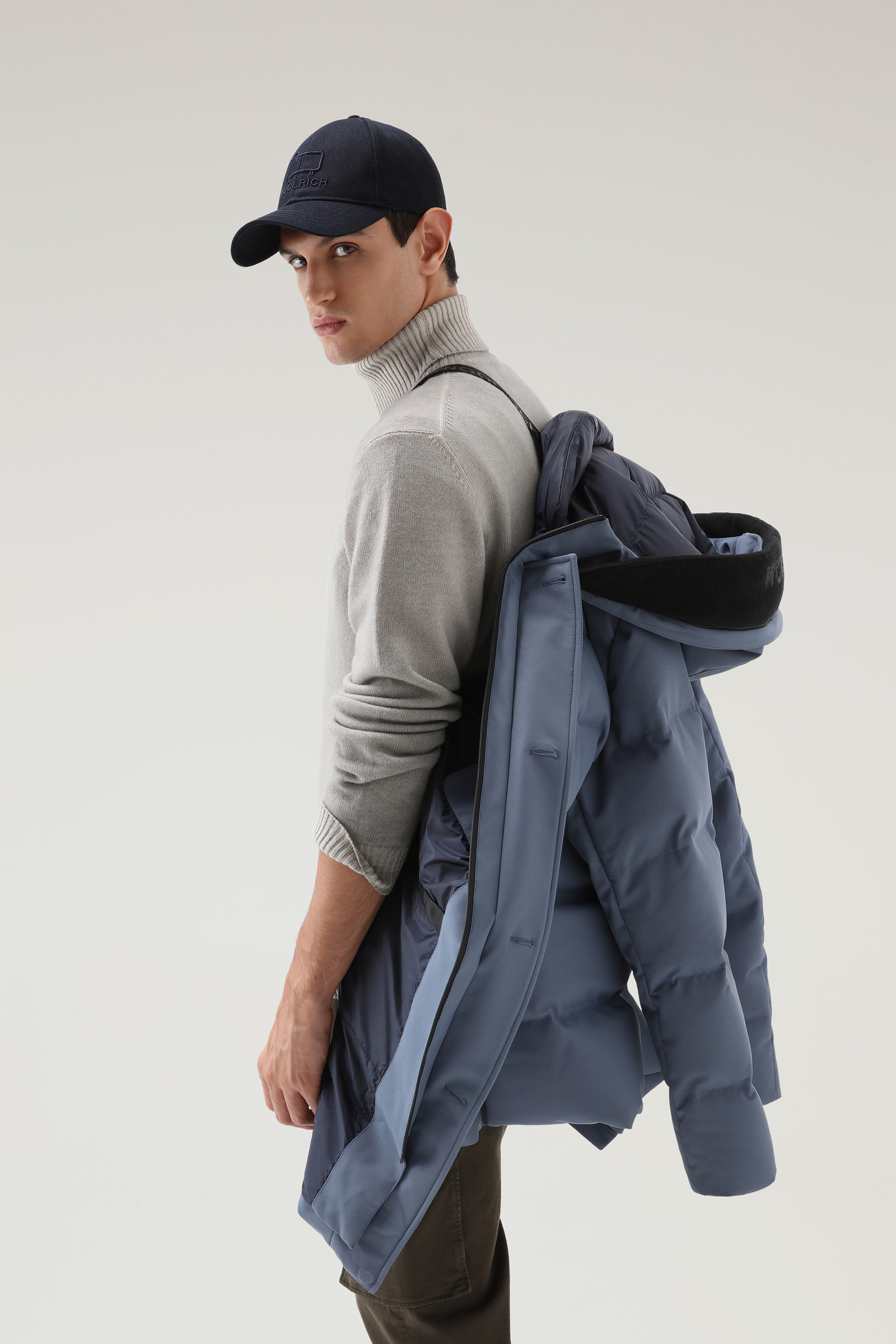 Wasserdichter Parka mit abnehmbarem Logo-Wollschirm Blau photo 5 | Woolrich