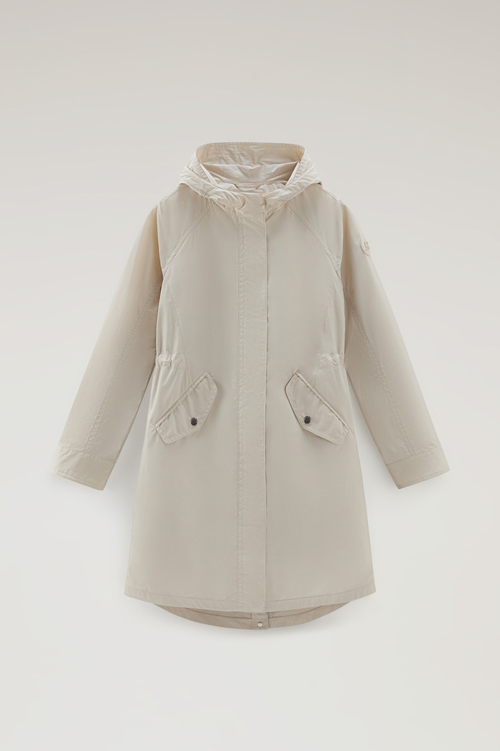 Long Summer Parka in Urban Touch Fabric with Hood Beige photo 5 | Woolrich