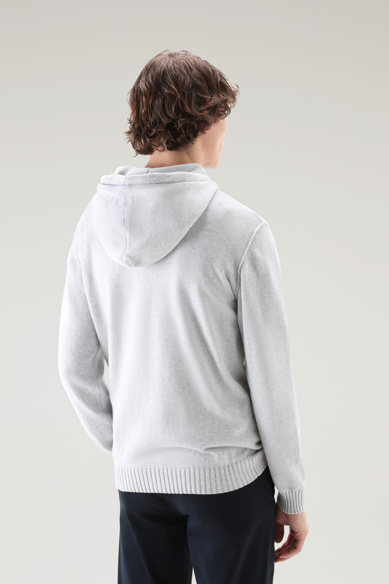 Maille à capuche en pur coton grey photo 3 | Woolrich