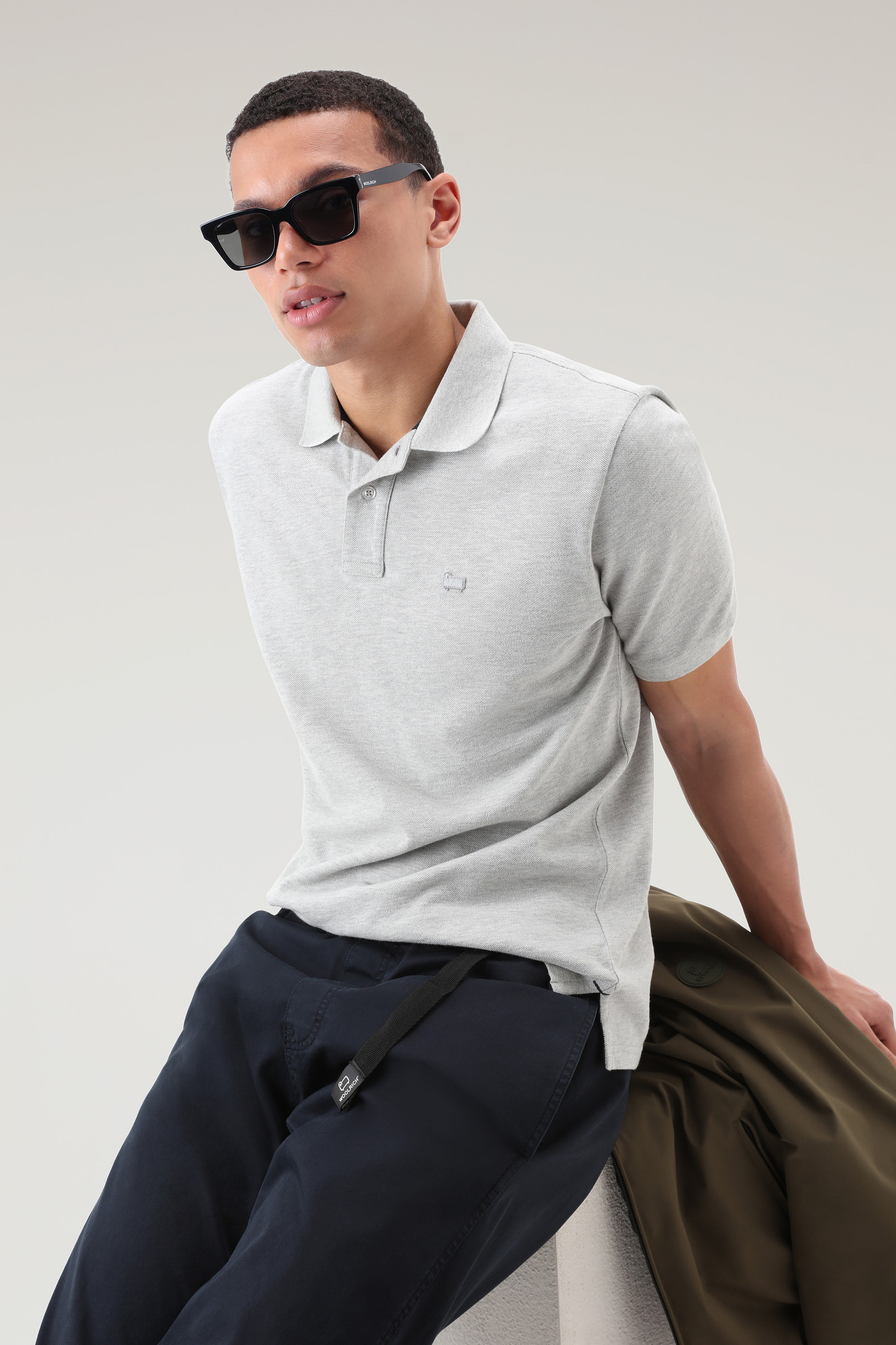 Polo en piqué de pur coton grey photo 4 | Woolrich