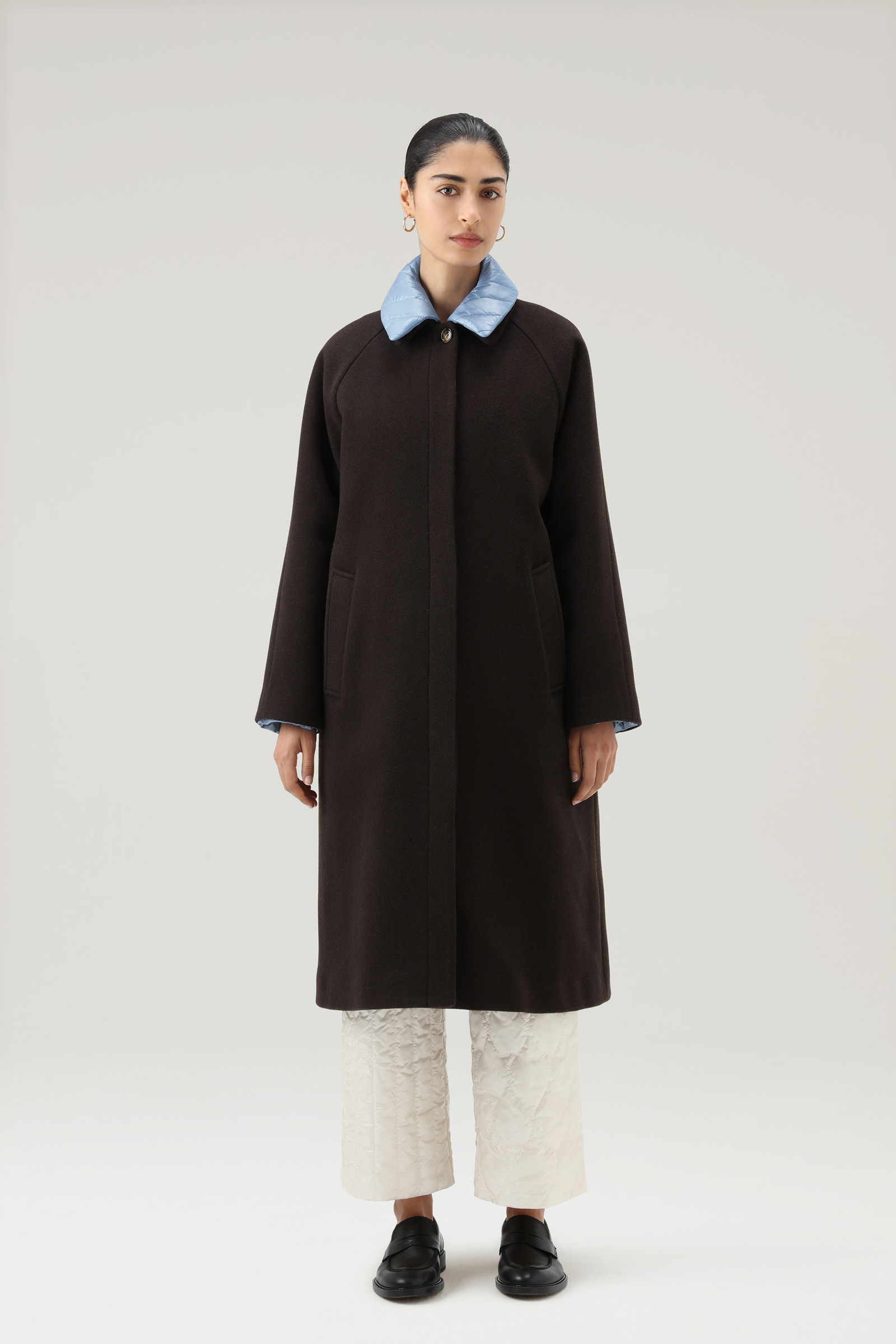 3-in-1 Double Overcoat in Melton Wool and Nylon - Daniëlle Cathari / Woolrich Brown | Woolrich