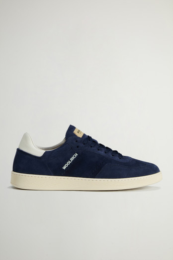 Men's Cloud Court Tumbled Leather Sneakers blue | Woolrich US