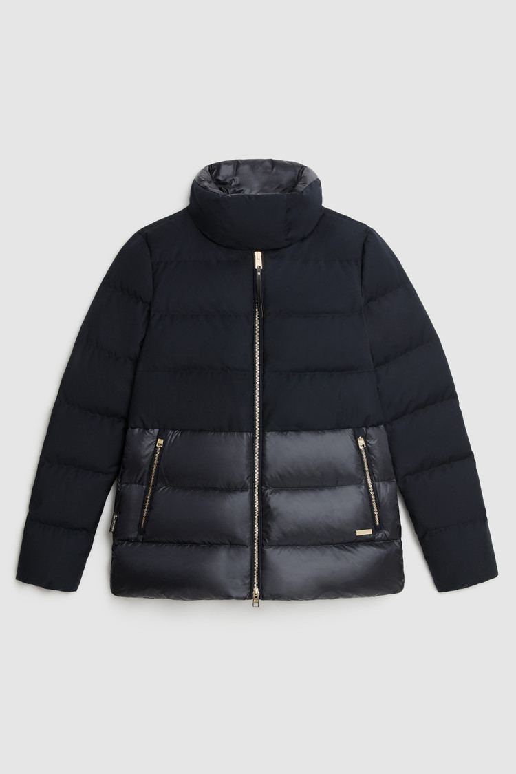 Veste courte Luxury en duvet avec matelassage horizontal